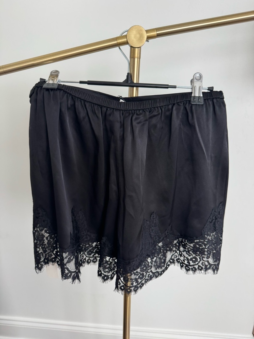 Reformation Fern Satin High-Waist Shorts in Black - Picture 3 of 6